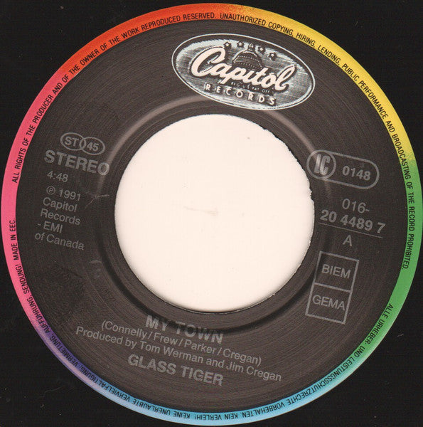 Glass Tiger : My Town (7",45 RPM,Single)