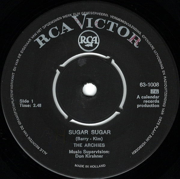 Archies, The : Sugar Sugar (7",45 RPM,Single,Mono)