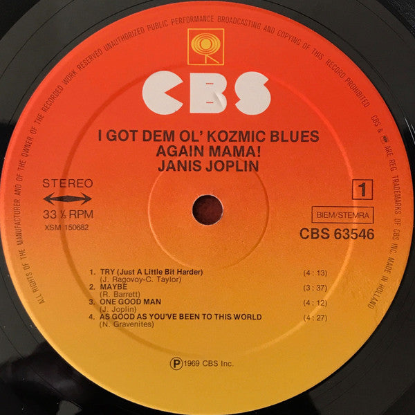Janis Joplin : I Got Dem Ol' Kozmic Blues Again Mama! (LP,Album,Reissue)