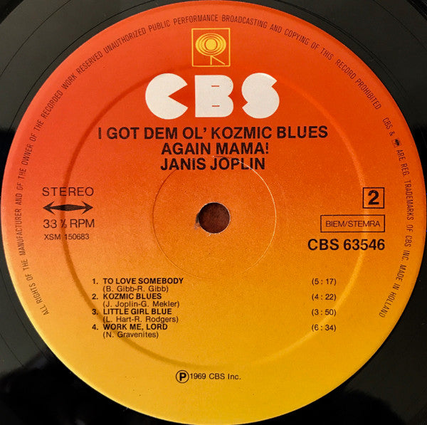 Janis Joplin : I Got Dem Ol' Kozmic Blues Again Mama! (LP,Album,Reissue)
