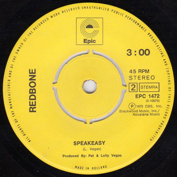 Redbone : We Were All Wounded At Wounded Knee (7",Single,45 RPM)