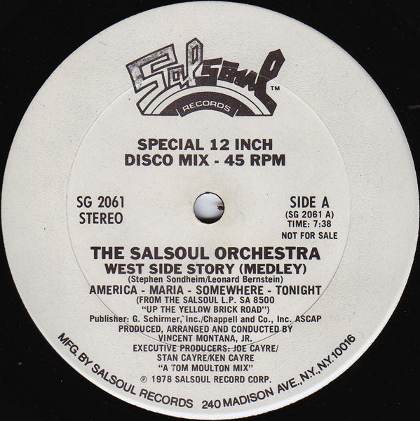 Salsoul Orchestra, The : West Side Story (Medley) (12",45 RPM,Promo,Stereo)