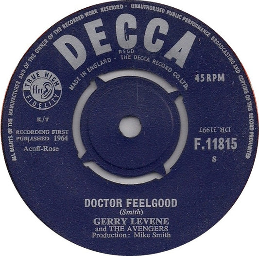 Gerry Levene & The Avengers : Doctor Feelgood / It's Driving Me Wild (7",45 RPM,Single)