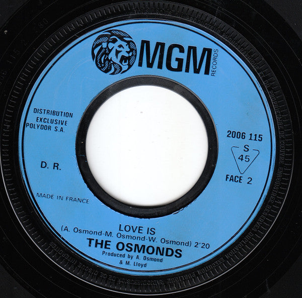 Osmonds, The : Hold Her Tight / Love Is (7",45 RPM,Single)