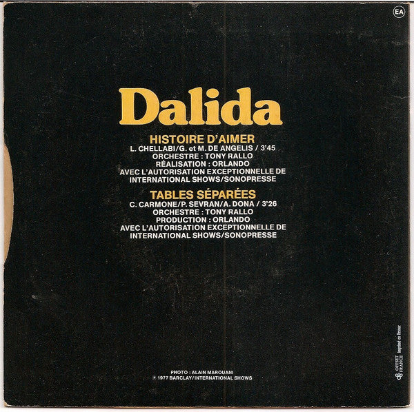 Dalida : Histoire D'Aimer (7", Single)