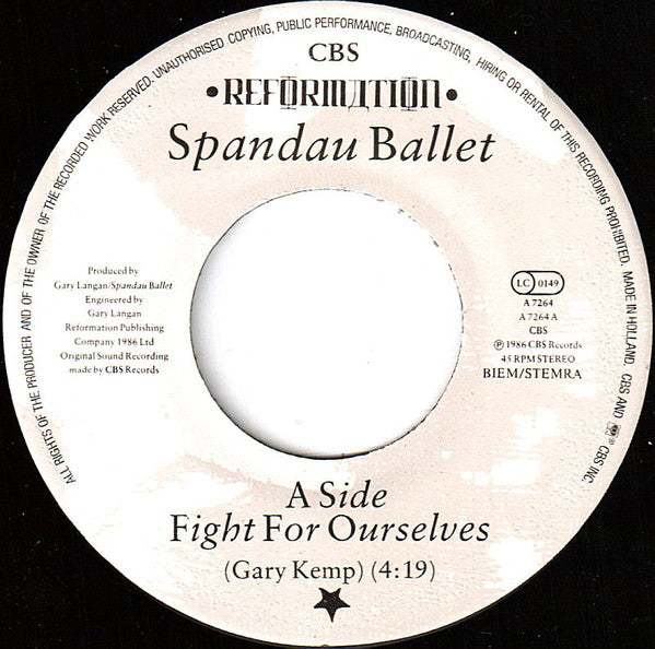 Spandau Ballet : Fight For Ourselves (7",45 RPM,Single)