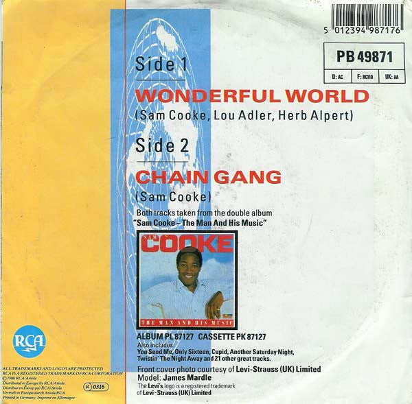 Sam Cooke : Wonderful World (7",45 RPM,Single,Stereo)