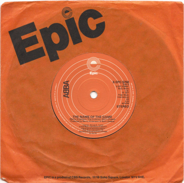 ABBA : The Name Of The Game (7",45 RPM,Single,Stereo)