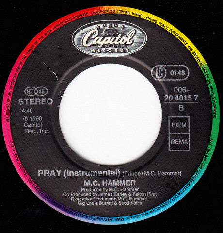 MC Hammer : Pray (7",45 RPM,Single)