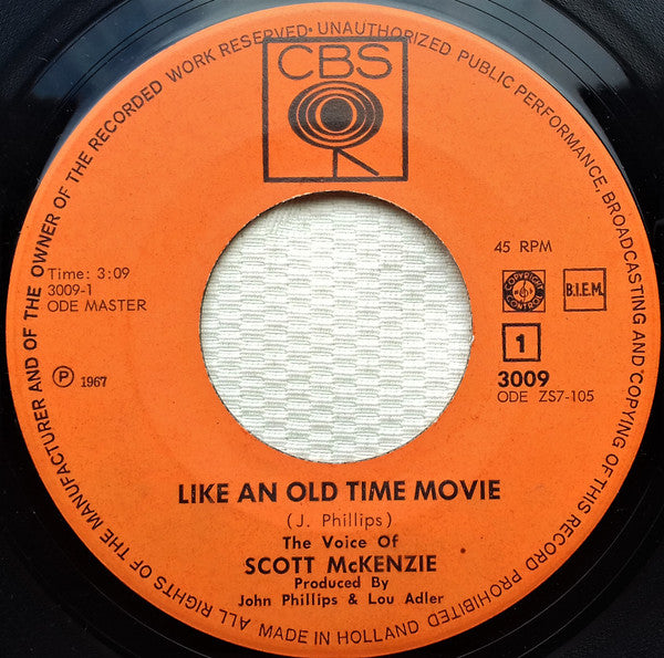 Scott McKenzie : Like An Old Time Movie (7",Single)