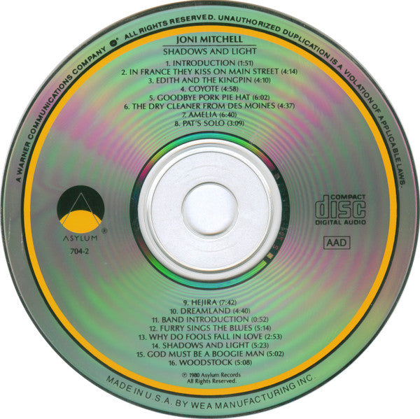 Joni Mitchell : Shadows And Light (Album,Reissue)