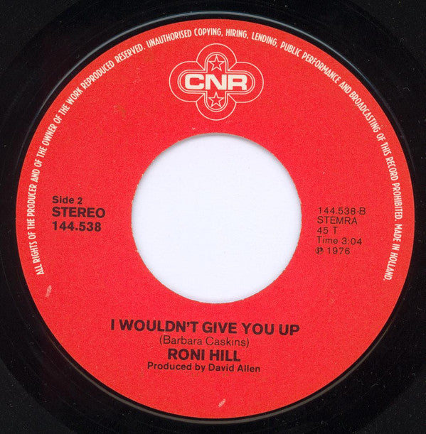 Roni Hill : You Keep Me Hanging On / Stop! In The Name Of Love (7",45 RPM,Single,Stereo)