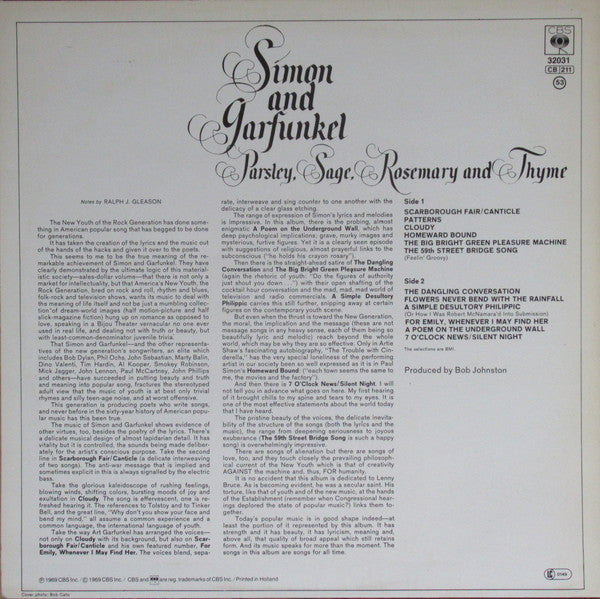 Simon & Garfunkel : Parsley, Sage, Rosemary And Thyme (LP,Album,Reissue)