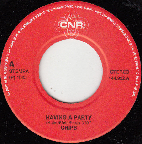 Chips (4) : Having A Party (7",Single,45 RPM)