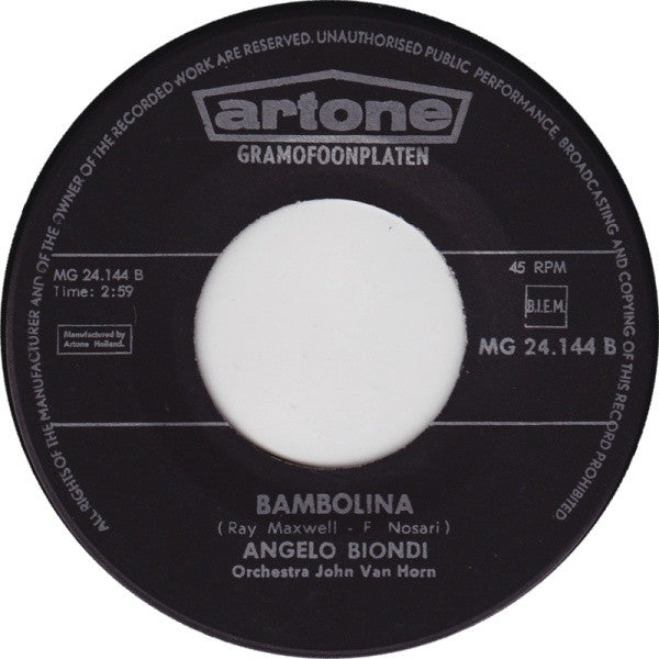 Angelo Biondi : Grazie / Bambolina (7",45 RPM,Single)