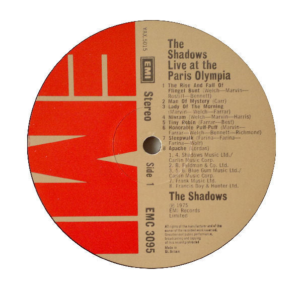 Shadows, The : Live At The Paris Olympia (LP,Album)