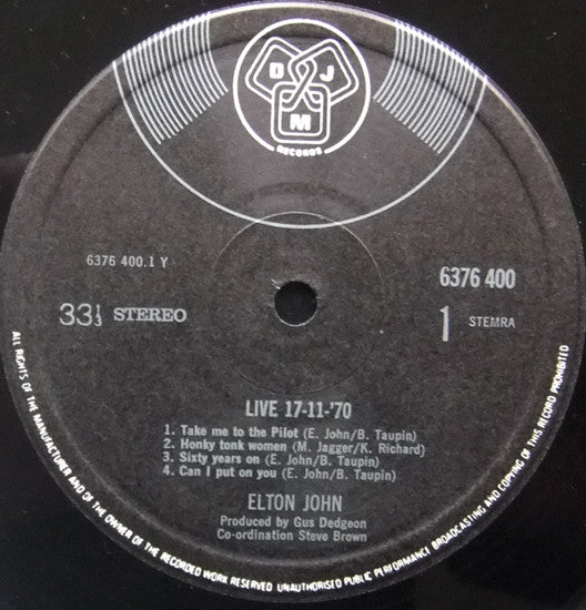 Elton John : 17-11-70 (LP,Album)