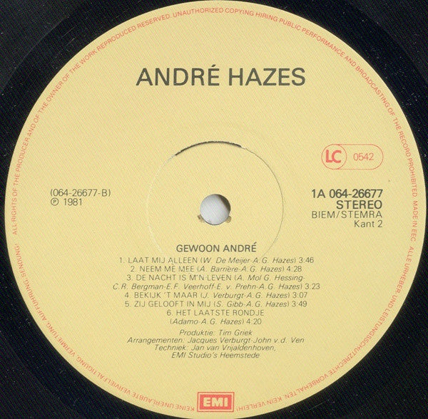 André Hazes : Gewoon André (LP,Album)