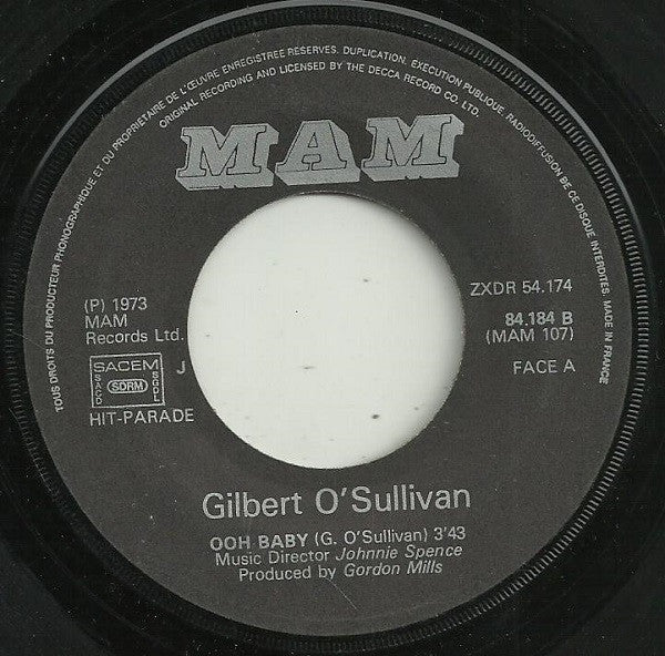 Gilbert O'Sullivan : Ooh Baby (7",45 RPM,Single)