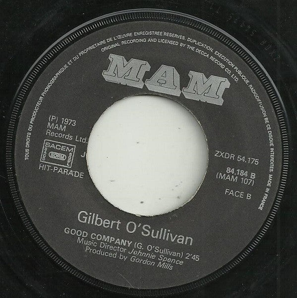 Gilbert O'Sullivan : Ooh Baby (7",45 RPM,Single)