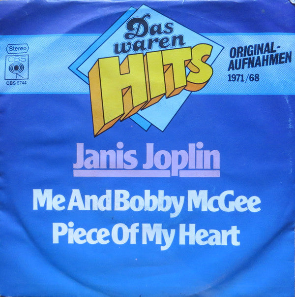 Janis Joplin : Me And Bobby McGee / Piece Of My Heart  (7",45 RPM,Single)
