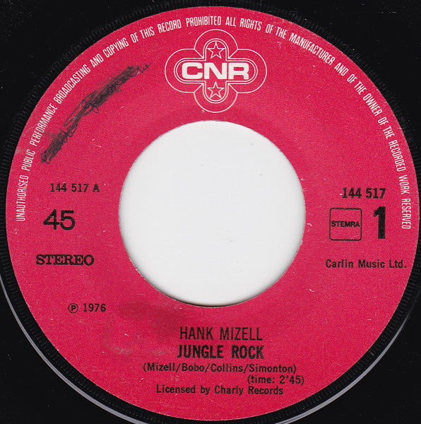 Hank Mizell : Jungle Rock (7",45 RPM,Single,Reissue)