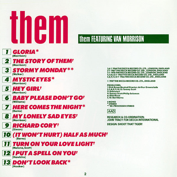 Them (3) : Them Featuring Van Morrison (Compilation,Reissue,Stereo,Mono)