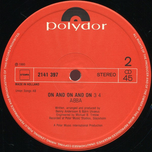 ABBA : Lay All Your Love On Me (12",45 RPM)