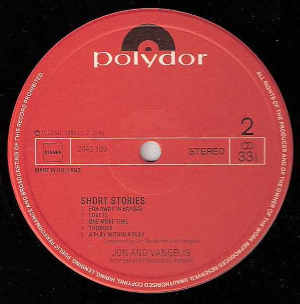 Jon & Vangelis : Short Stories (LP,Album)