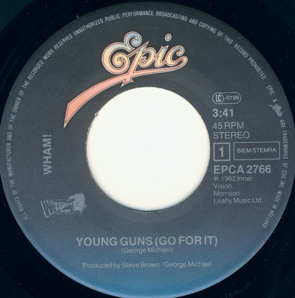 Wham! : Young Guns (Go For It) (7",45 RPM,Single,Stereo)