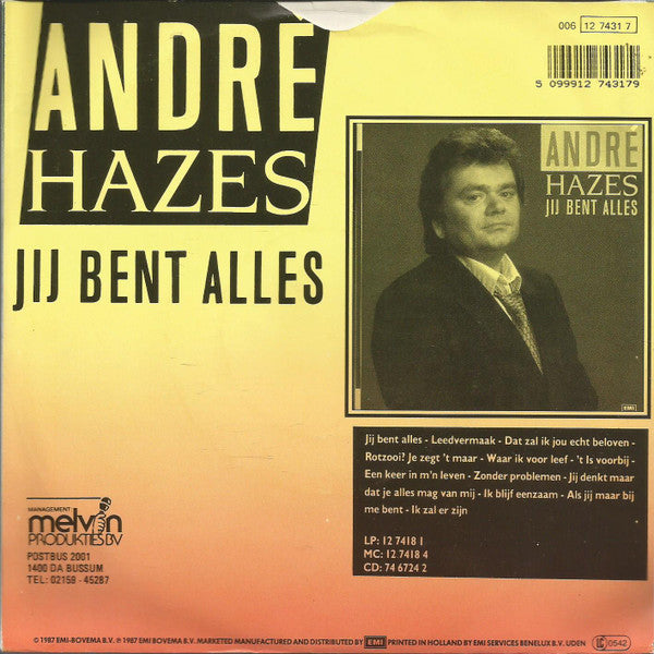 André Hazes : 't Is Voorbij (7",45 RPM,Single,Stereo)