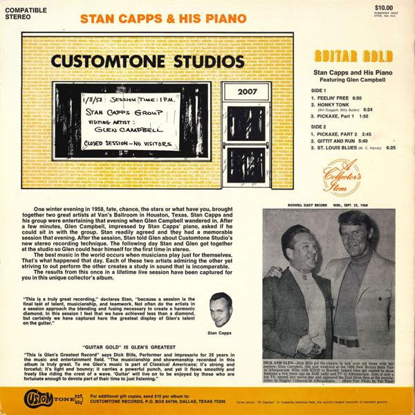 Stan Capps And His Piano Featuring Glen Campbell : Guitar Gold (LP,Album)