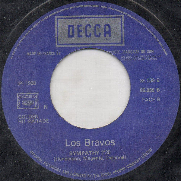 Los Bravos : Black Is Black / Sympathy (7",45 RPM,Single)