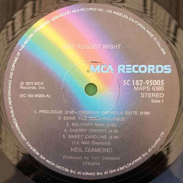 Neil Diamond : Hot August Night (LP,Album)