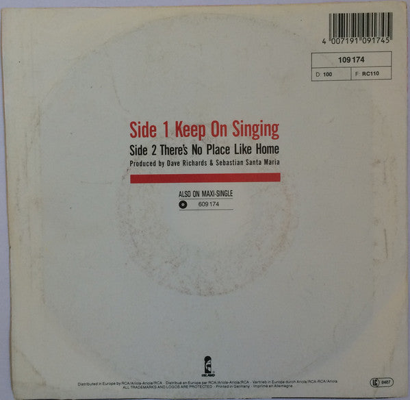 Sebastian Santa Maria : Keep On Singing (7",45 RPM,Single,Stereo)