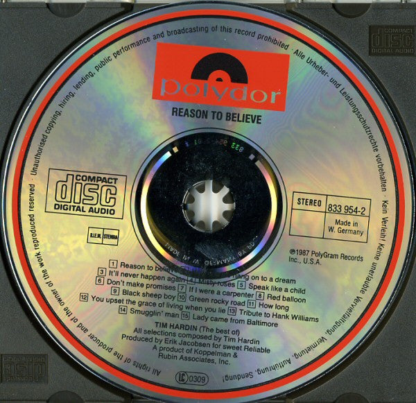 Tim Hardin : Reason To Believe (The Best Of) (Compilation,Stereo)
