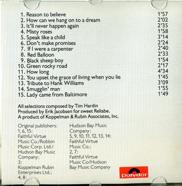 Tim Hardin : Reason To Believe (The Best Of) (Compilation,Stereo)