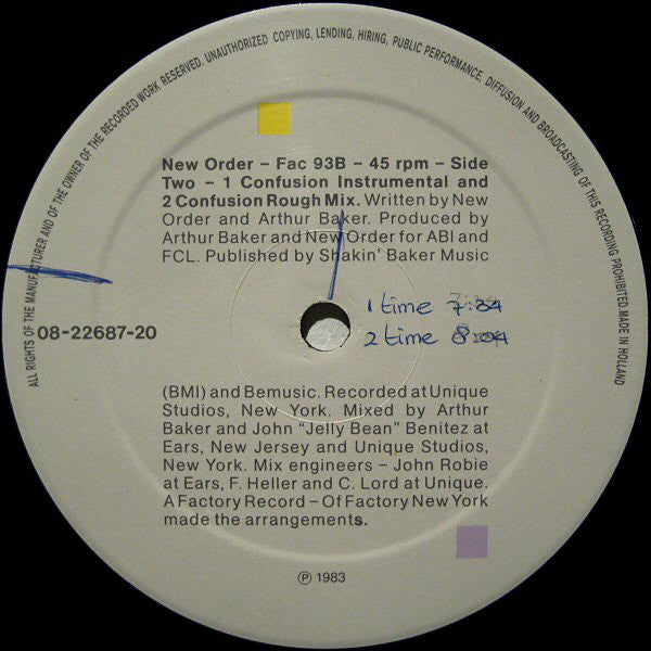 New Order : Confusion (12",45 RPM)