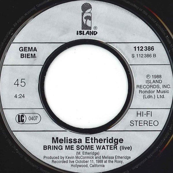 Melissa Etheridge : Like The Way I Do (7",45 RPM,Single,Stereo)