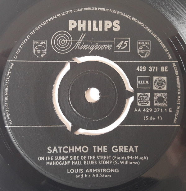 Louis Armstrong And His All-Stars : Satchmo The Great (7",EP,45 RPM)