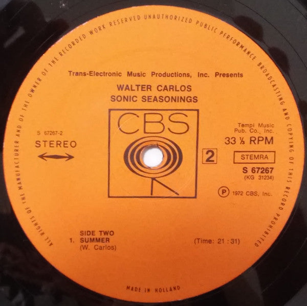 Walter Carlos : Sonic Seasonings (LP,Album)