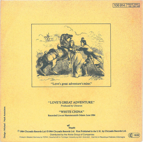 Ultravox : Love's Great Adventure (7",45 RPM,Single,Stereo)