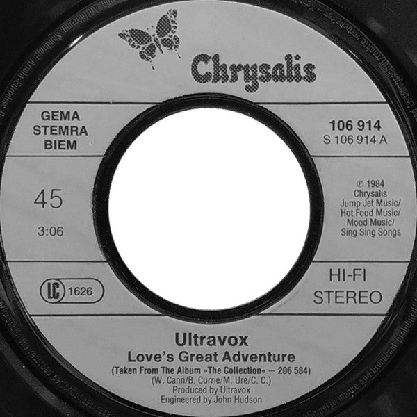 Ultravox : Love's Great Adventure (7",45 RPM,Single,Stereo)