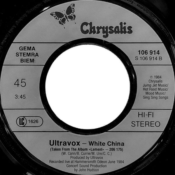 Ultravox : Love's Great Adventure (7",45 RPM,Single,Stereo)