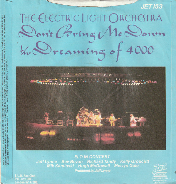 Electric Light Orchestra : Don't Bring Me Down (7",45 RPM,Single)
