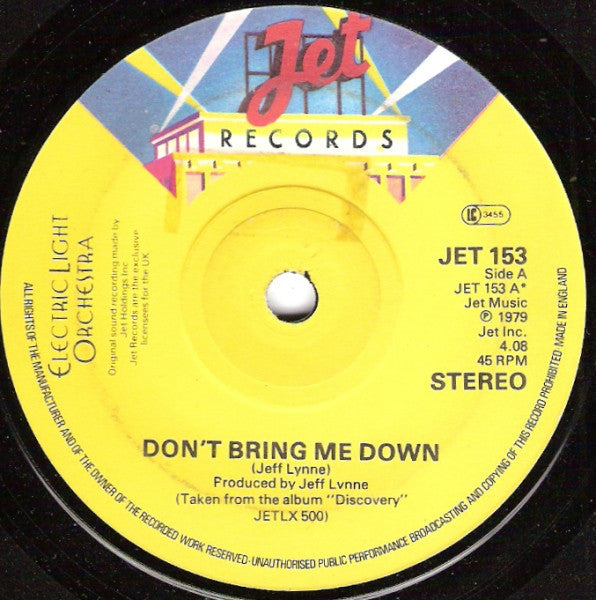 Electric Light Orchestra : Don't Bring Me Down (7",45 RPM,Single)