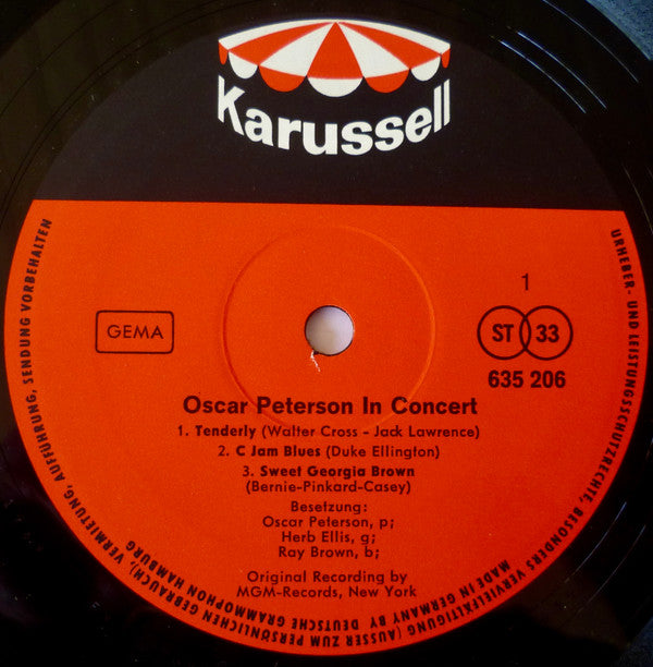 Oscar Peterson : In Concert (LP,Compilation,Stereo)