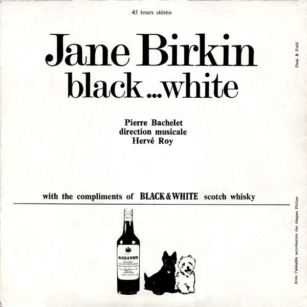 Jane Birkin : Black... White (7",45 RPM,Single,Stereo)