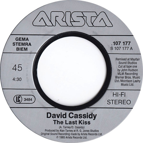 David Cassidy : The Last Kiss (7",Single,45 RPM)
