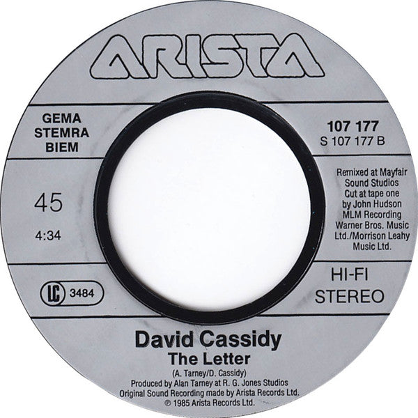 David Cassidy : The Last Kiss (7",Single,45 RPM)